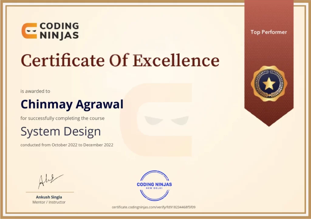 Our Profile certificate Chnimay